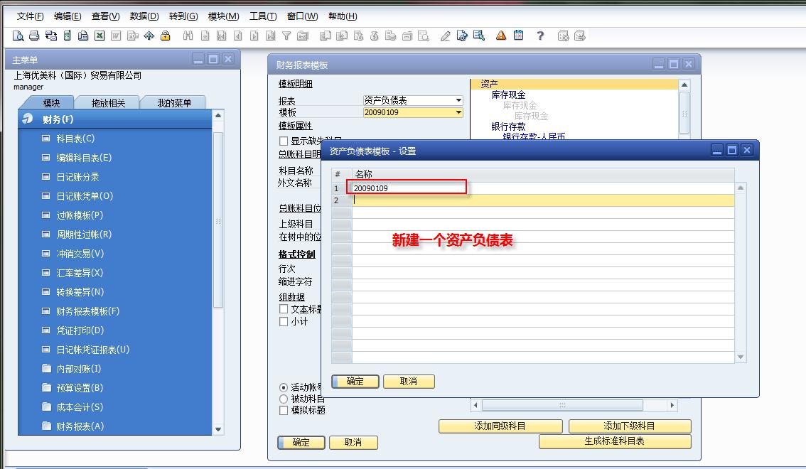 SAP財(cái)務(wù)報(bào)表模板創(chuàng)建