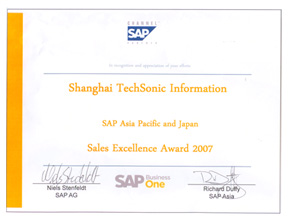 SAP 全球至尊合作伙伴提名并獲得第二名